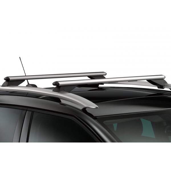 2 barres de toit Aluminium avec fixations sur barre longitudinales