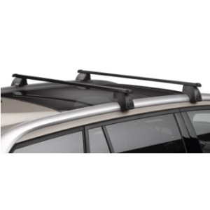 JEU DE 2 BARRES DE TOIT TRANSVERSALES ACIER POUR VEHICULE AVEC BARRES LONGITUDINALES