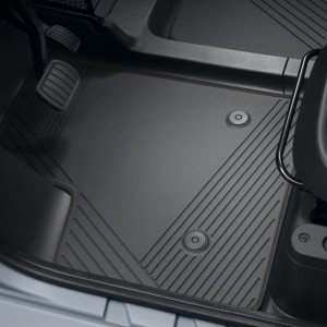 JEU DE TAPIS CAOUTCHOUC AVANT LISERE KHAKI